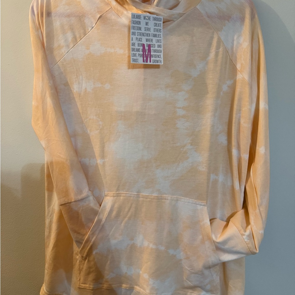 LuLaRoe Amber Hoodie Light Peach Tie-Dye